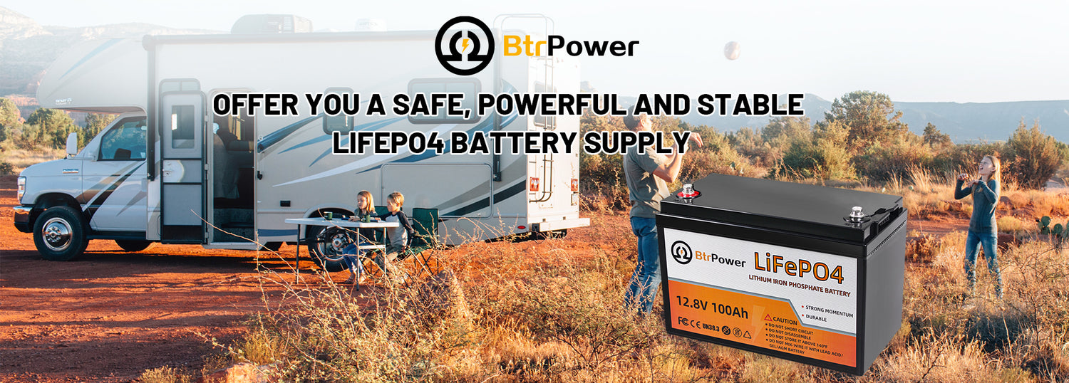 BtrPower LiFePO4 12V 8AH Deep Cycle Lithium Battery Rechargeable for R