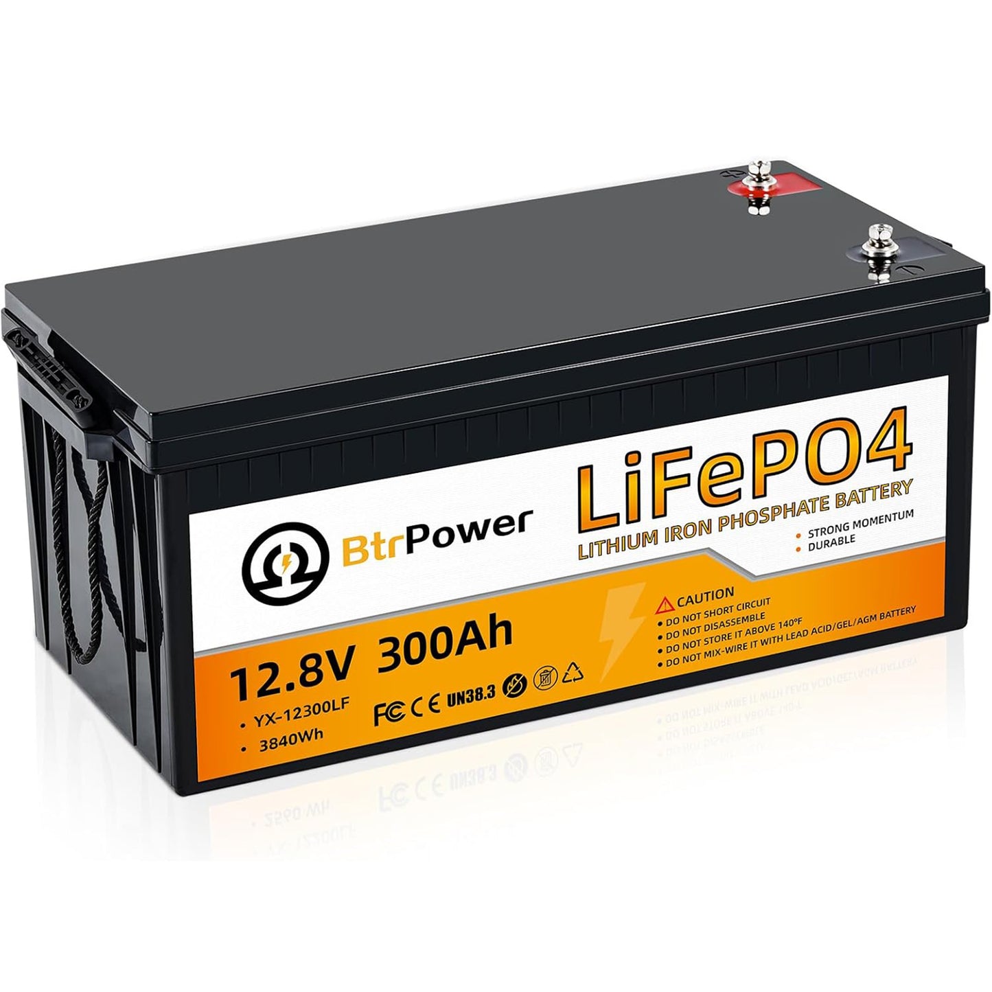 12V 300AH LiFePO4 Lithium Battery Pack 200A BMS for RV Marine Solar System Trolling Motor