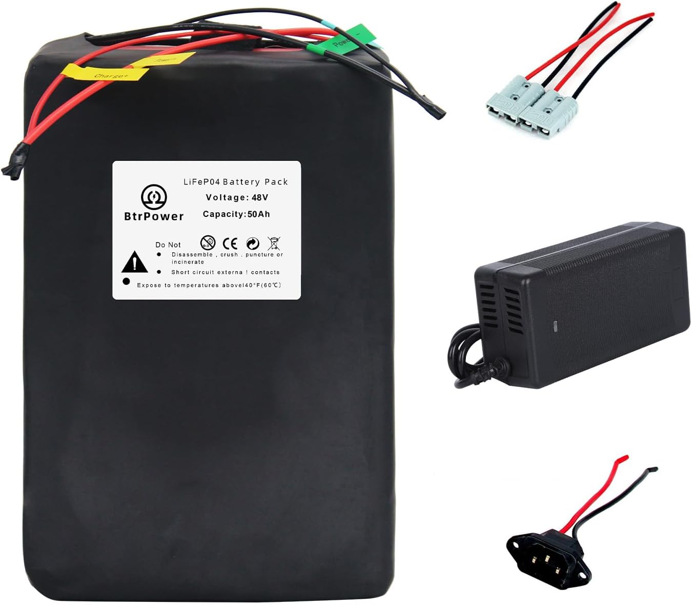 48V 50Ah Ebike Akku LiFepo4 Lithium für 2000W Elektro fahrrad Roller 50A BMS