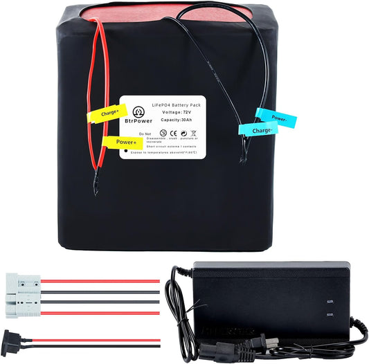 Second-hand 72V 30AH LiFePO4 Battery Pack with 5A Charger 50A BMS