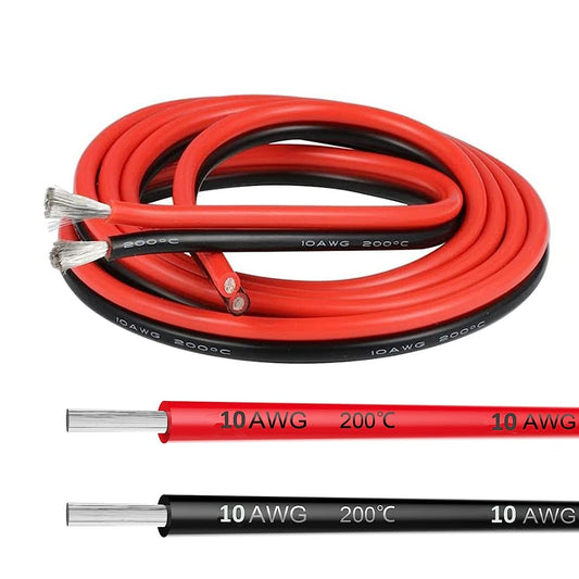 10 AWG Silicone Wire 10 Gauge Wire 13 Feet Flexible Silicone Wire 10AWG Black Stranded Copper Electric Wire